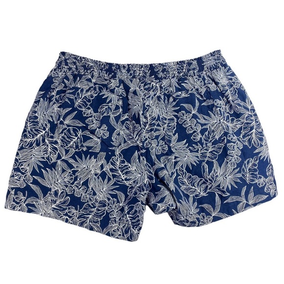 Briggs New York Linen Pull On Shorts Size XL LIKE NEW! Navy Leaf Print Shorts! - Picture 5 of 10